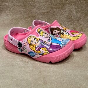 Disney Princess Pink Crocs Size C 13 Water Shoe Ariel Rapunzel Aurora Cinderella